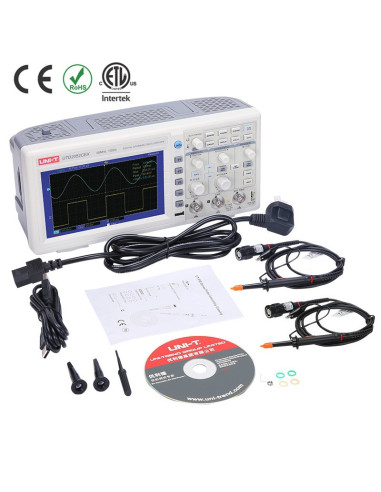 Imagen de Osciloscopio digital 5mhz utd2052cex - vista con accesorios