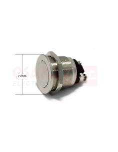 Imagen de Pulsador Metálico Plano Antirrobo 22mm PBS-28B-2P - vista principal 2