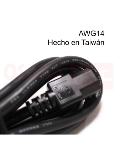 Cable Poder AWG14 1.8mtr Taiwán - vista plug