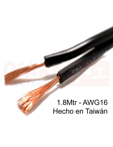 Cable Poder Sencillo AWG16 1.8mtr Taiwán - cable cobre