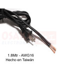Cable Poder  Duplex Ensamble AWG16 1.8mtr Taiwán - vista principal