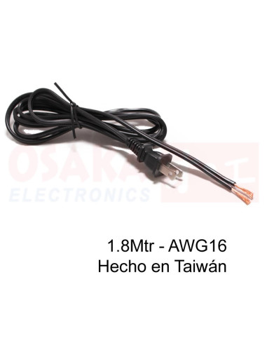 Cable Poder  Duplex Ensamble AWG16 1.8mtr Taiwán - vista cable