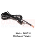 Cable Poder  Duplex Ensamble AWG16 1.8mtr Taiwán - vista cable