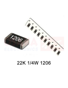 Resistencia SMD 1206 22K 1/4W - vista principal