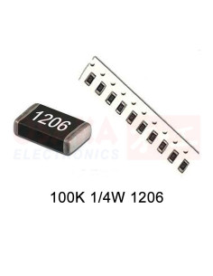 Resistencia SMD 1206 100K 1/4W - vista principal