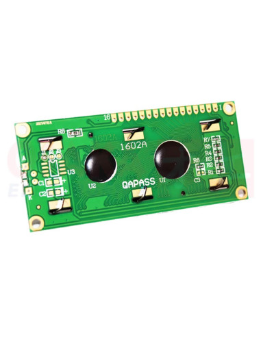 Display LCD alfanumérico 16x2 Backlight Azul - vista atras