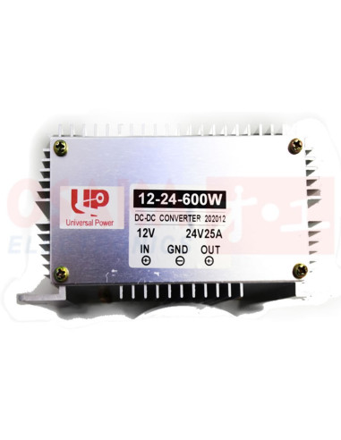 Imagen de Convertidor DC elevador 12V a 24V 25A - vista especificaciones