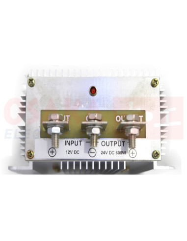 Imagen de Convertidor DC elevador 12V a 24V 25A - vista conectores