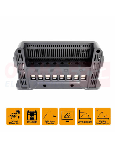 Regulador Controlador Solar MPPT 12V 48V 60A - vista terminales
