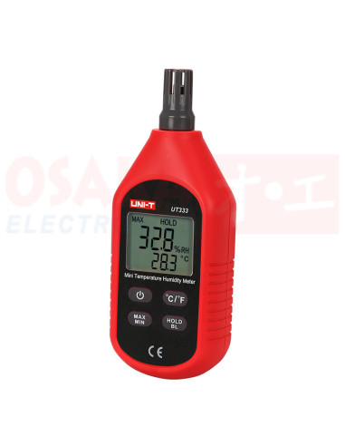 Imagen de Mini Medidor Temperatura y Humedad Higrometro UT333 - vista frontal izquierda