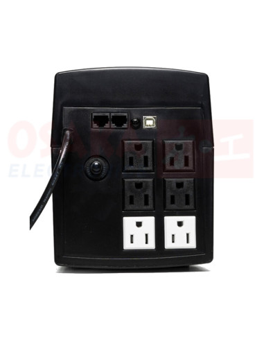 Imagen de UPS interactiva 1000VA Netion - vista posterior tomas