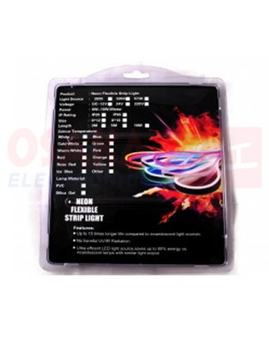 Neón LED flexible 12vdc luz Amarillo rollo 5mtr - vista empaque final