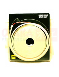 Neón LED flexible 12vdc luz Blanco Calido rollo 5mtr - vista luz 2