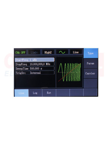 Generador de Funciones Arbitrario UTG1005A UNIT - modelo de onda