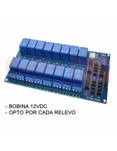 Modulo Relé 16 Canales 12VDC con Optoacoplador - vista principal 2