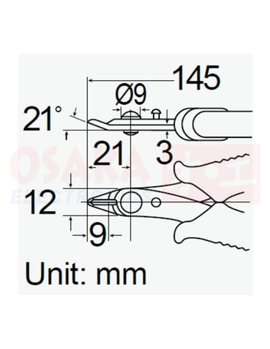 Imagen de Cortafrío de Precisión Proskit  8PK-101KM - vista tecnica