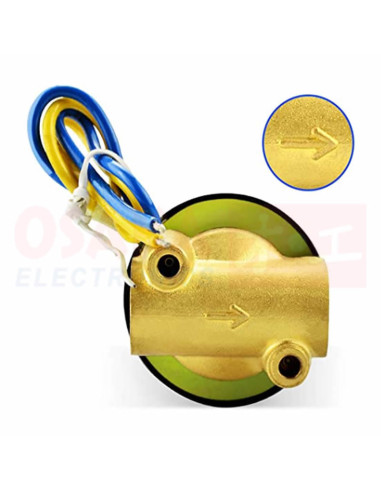 Válvula Solenoide ELéctrica Latón 12V 1/4" N.C - vista final