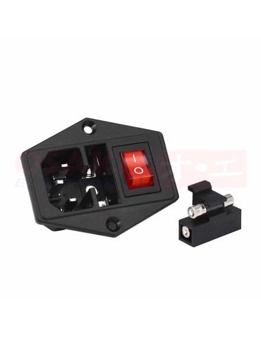 Imagen de Toma Chasis Portafusible y Switch AC-01A - vista frontal