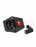 Imagen de Toma Chasis Portafusible y Switch AC-01A - vista frontal Imagen de Toma Chasis Portafusible y Switch AC-01A - vista frontal