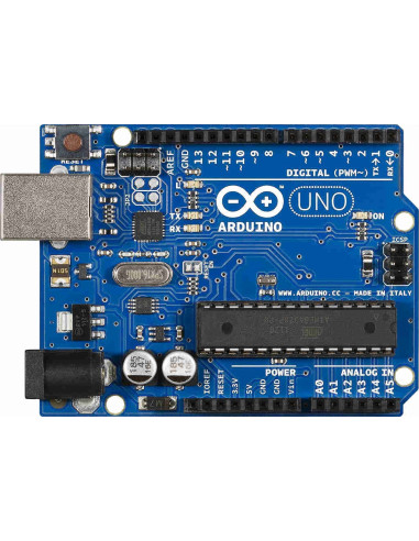 Imagen de Board Arduino UNO R3 vista frontal
