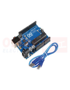 Imagen de Board Arduino UNO R3 - vista princial con cable