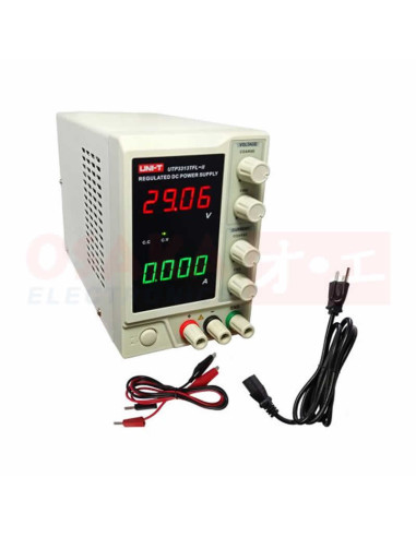 Imagen de Fuente Regulada Variable Sencilla UTP3313TFL-II - vista con accesorios