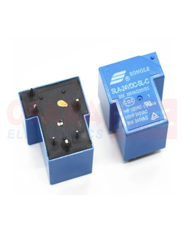Imagen de SLA-24VDC-SL-C Rele Relay Relevo 24VDC 30A 6 Pines - vista superior izquierda