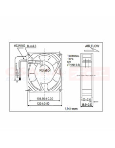 Imagen de Ventilador 4.7" 220VAC Balinera TA12038HBT-2 - vista principal 2