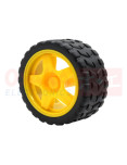 Imagen de Rueda Amarilla 65mm para Motor Reductor - vista lateral Imagen de Rueda Amarilla 65mm para Motor Reductor - vista lateral