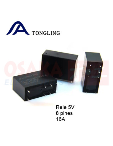 Imagen de Relevo 5V 8 pines 16A  TONGLING - vista pines