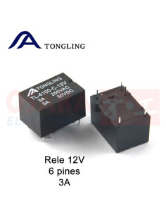 Imagen de Relevo 12V 6 pines 3A TONGLING - vista principal