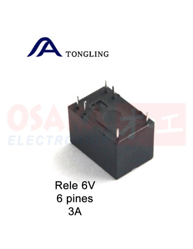Imagen de Relevo 6V 6 pines 3A TONGLING - vista pines