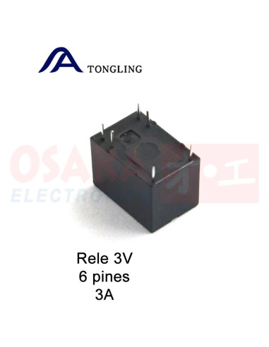 Imagen de Relevo 3V 6 pines 3A TONGLING - vista pines