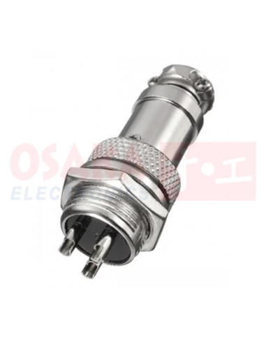 Imagen de Conector metálico GX16 3 pines Juego - vista conectado