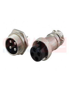 Imagen de Conector metálico GX16 4 pines Juego - vista principal