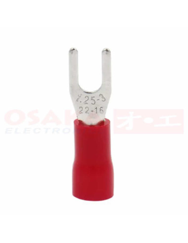 Imagen de Terminal U Roja 3.2mm 16-22AWG - vista frontal