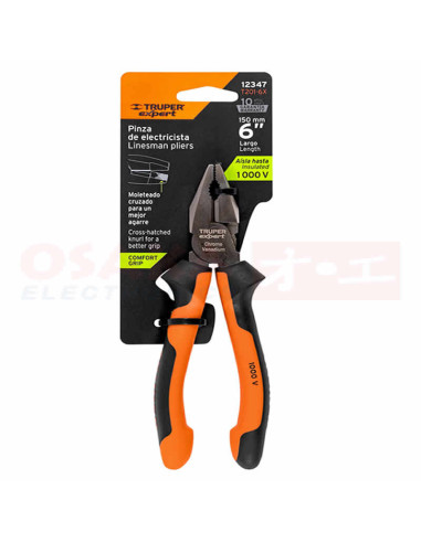 Imagen de Alicate para Electricidad 6" TRUPER / 12347 - vista con empaque