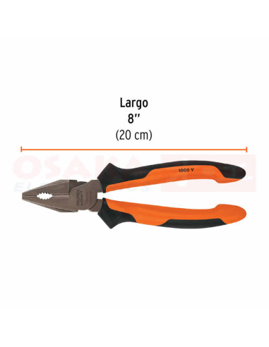 Imagen de Alicate para Electricidad 8" TRUPER/17330 - vista con medidas