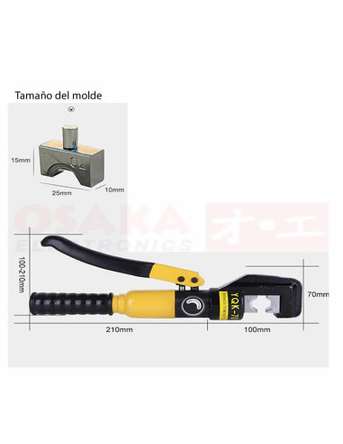 Imagen de Ponchadora Hidráulica Metal - Hierro  YQK-70  - vista con medidas
