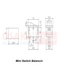 Imagen de Mini Switch Balancín Negro SMRS-101-1 - vista medidas