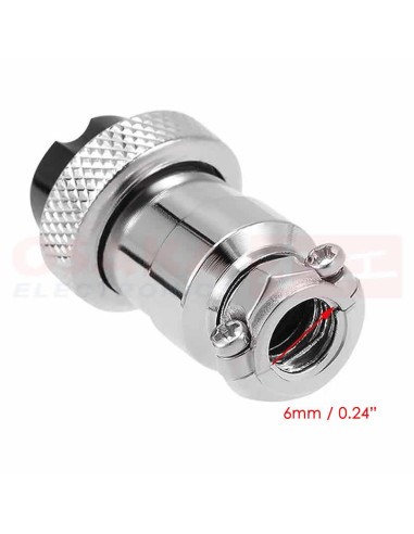 Imagen de Conector Metálico GX16 6 Pines Juego - vista diámetro