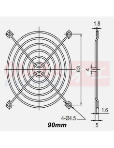 Imagen de Rejilla Metálica para Ventilador Axial 90 x 90mm - vista principal 2