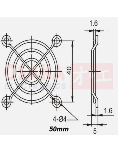 Imagen Rejilla Metálica para Ventilador Axial 50 x 50mm - vista principal 2