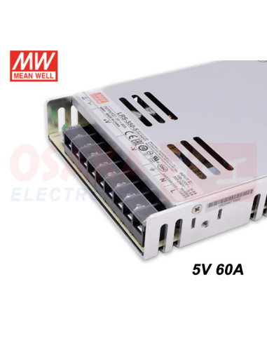Imagen de Fuente voltaje Meanwell LRS-350-5 5V 60A  - vista terminales