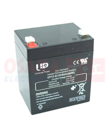 Imagen de Batería Seca AGM 12V 5A UP - vista lateral