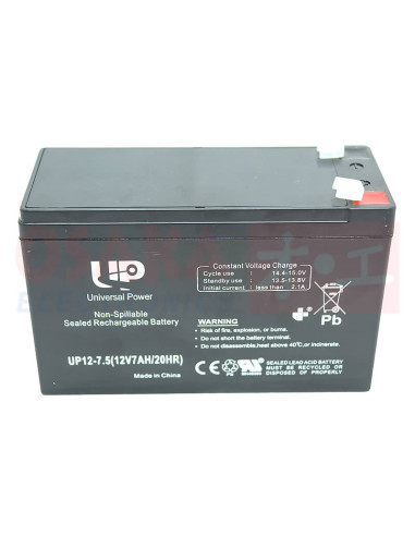 Imagen de Batería Seca AGM 12V 7.5A UP - vista frontal