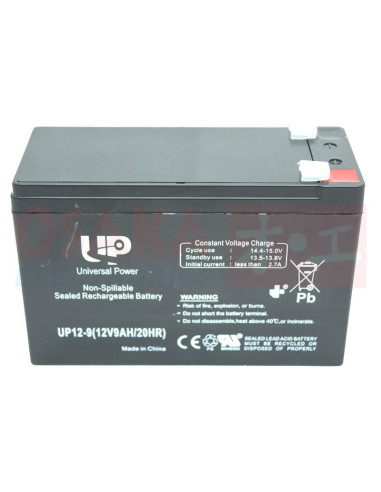 Imagen de Batería Seca AGM 12V 9A UP - vista frontal