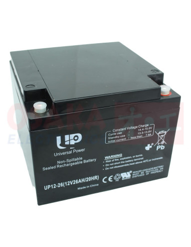 Imagen de Batería Seca AGM 12V 26A UP - vista lateral