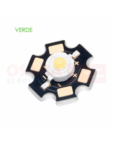 Imagen de Led 1W con Disipador Verde - vista frontal