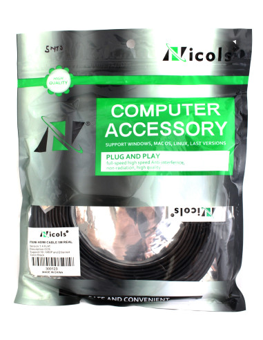 Imagen de Cable HDMI 4k 10 mt Encauchetado Nicols - empaque